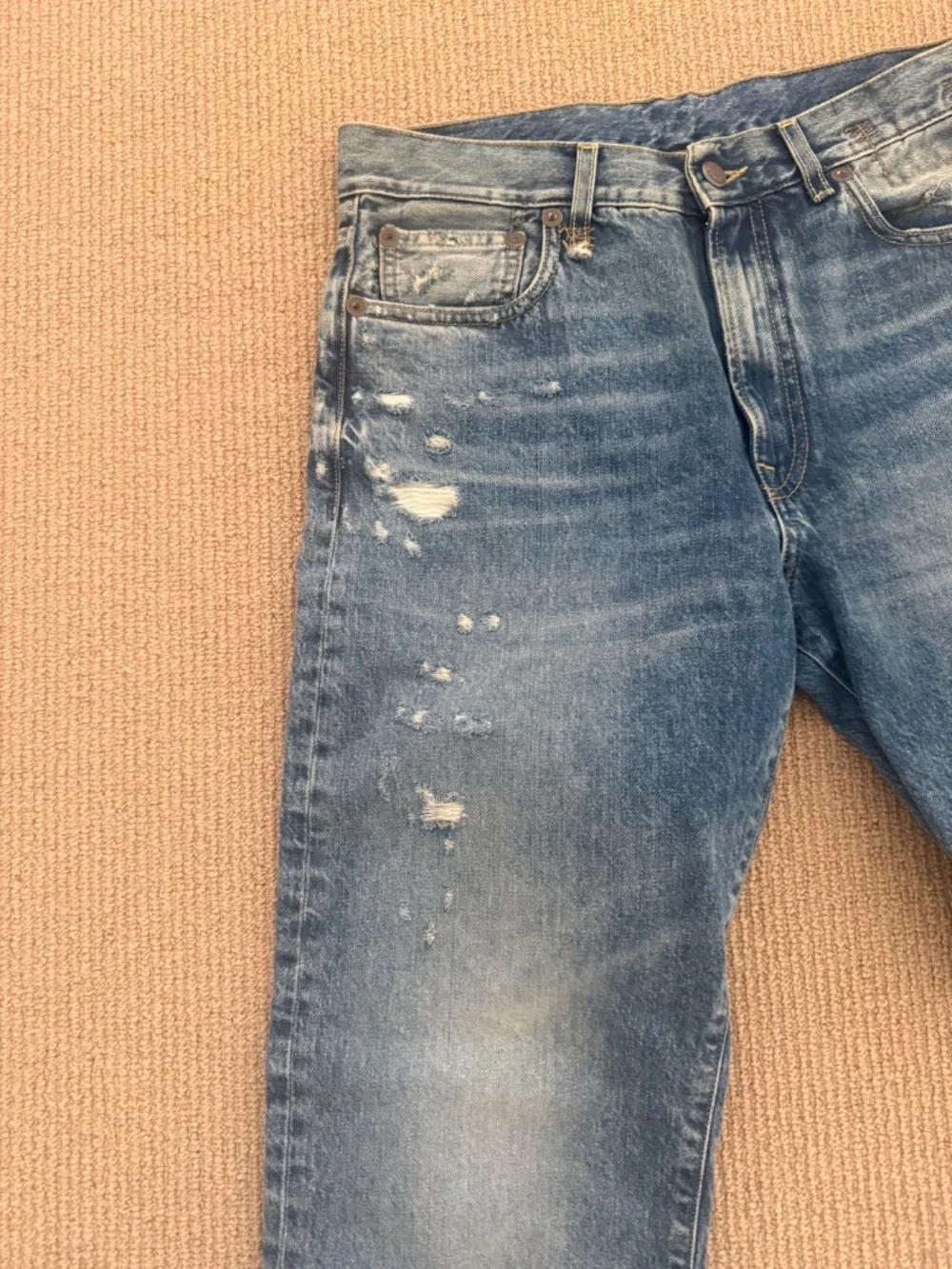R13 Light Blue Distressed Boyfriend Jeans - Picture 7 of 13